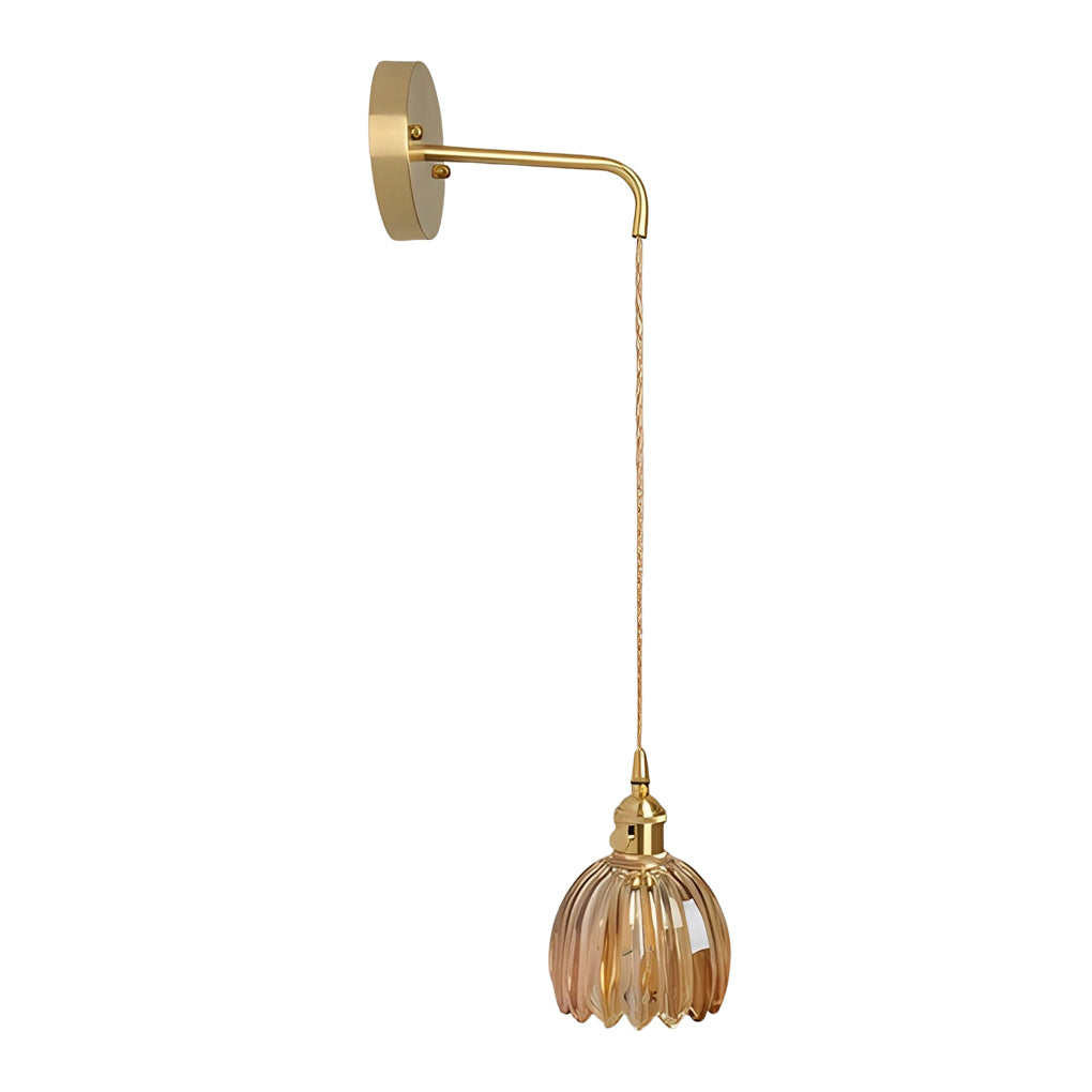 Modern Flower Shape Glass LED Pendant Light Nordic Artistic Hanging Lamp for Living Dining Room