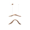 Modern Fluid Wood LED Pendant Light Waveform Architectural Hanging Chandelier Lamp