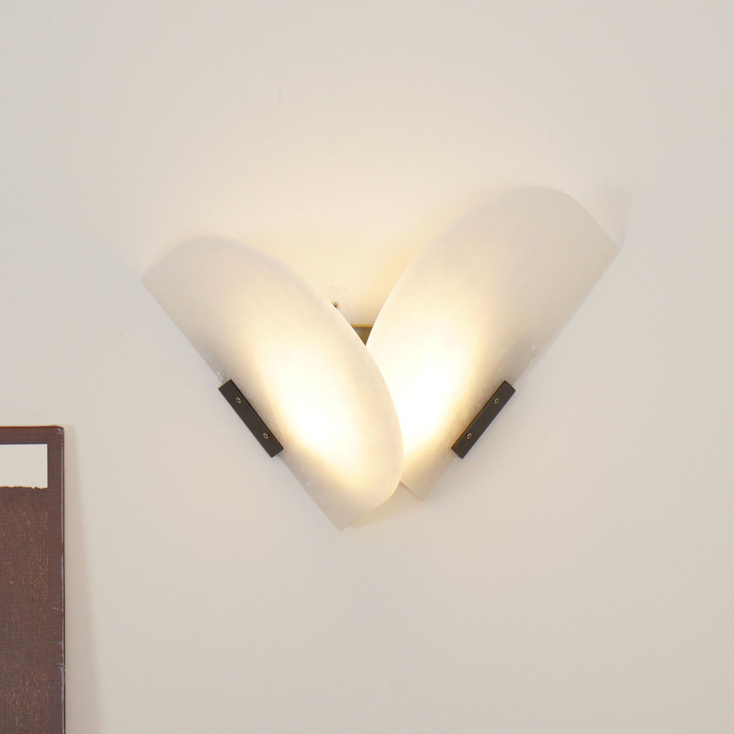 Modern Fly Gaby Alabaster Wall Sconce Set of 2 Elegant LED Indoor Lighting Fixtures