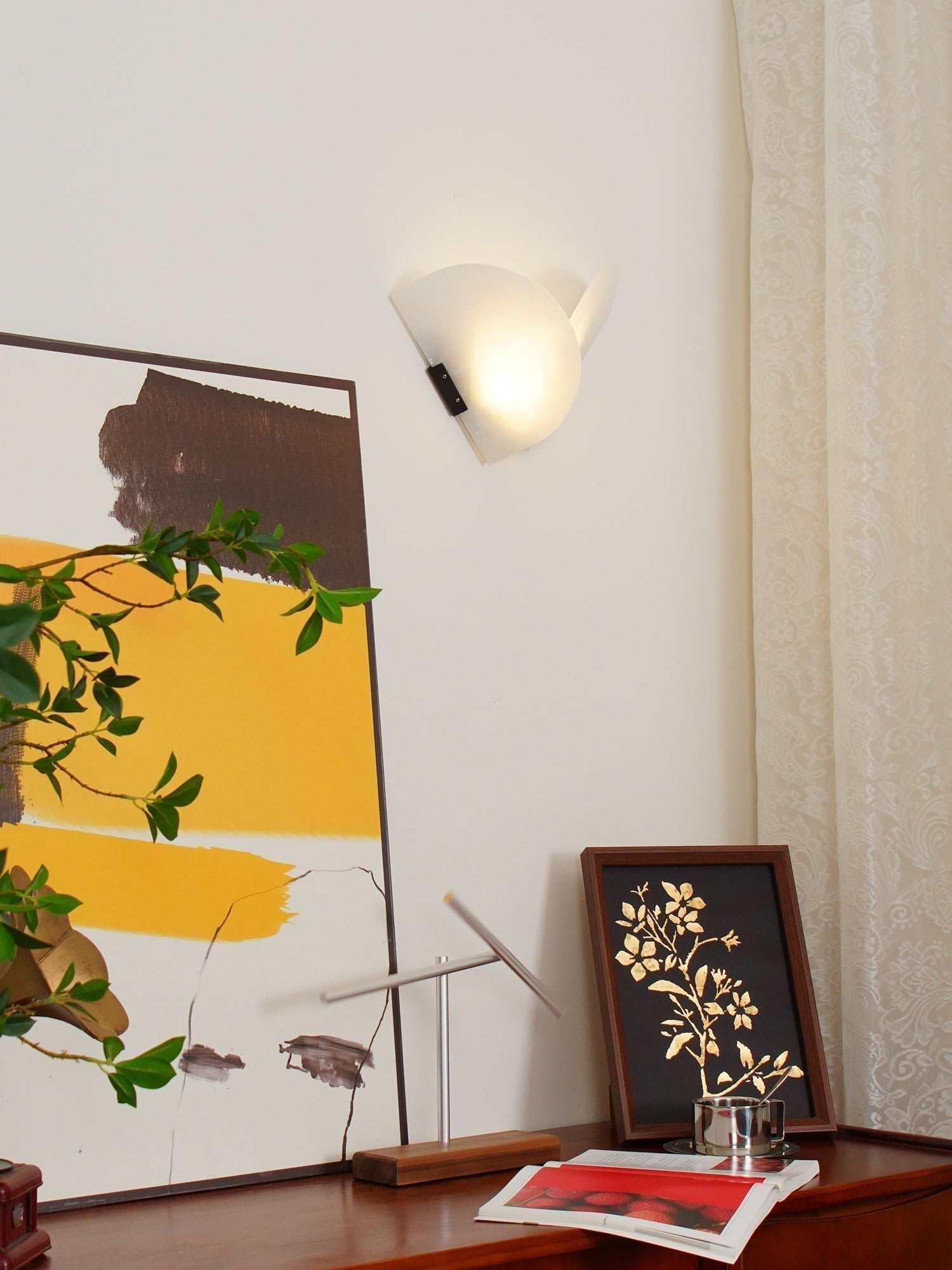 Modern Fly Gaby Alabaster Wall Sconce Set of 2 Elegant LED Indoor Lighting Fixtures