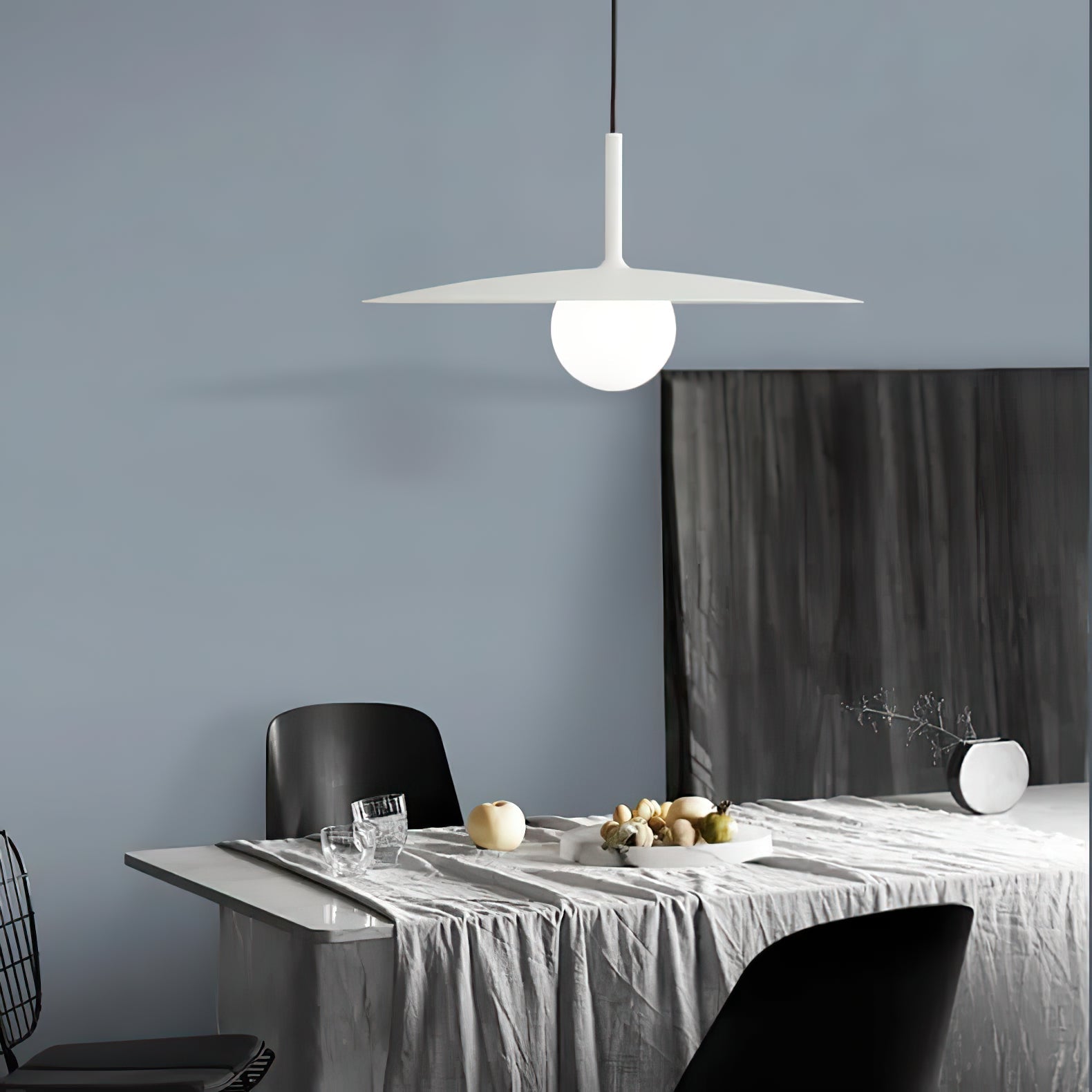 Modern Flying Saucer Glass Pendant Light LED Ceiling Hanging Fixture for Dining Room