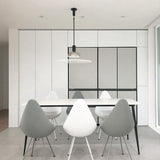Modern Flying Saucer Pendant Light with PMMA Diffuser and Chrome Reflector
