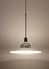 Modern Flying Saucer Pendant Light with PMMA Diffuser and Chrome Reflector