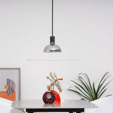 Modern Flying Saucer Pendant Light with PMMA Diffuser and Chrome Reflector