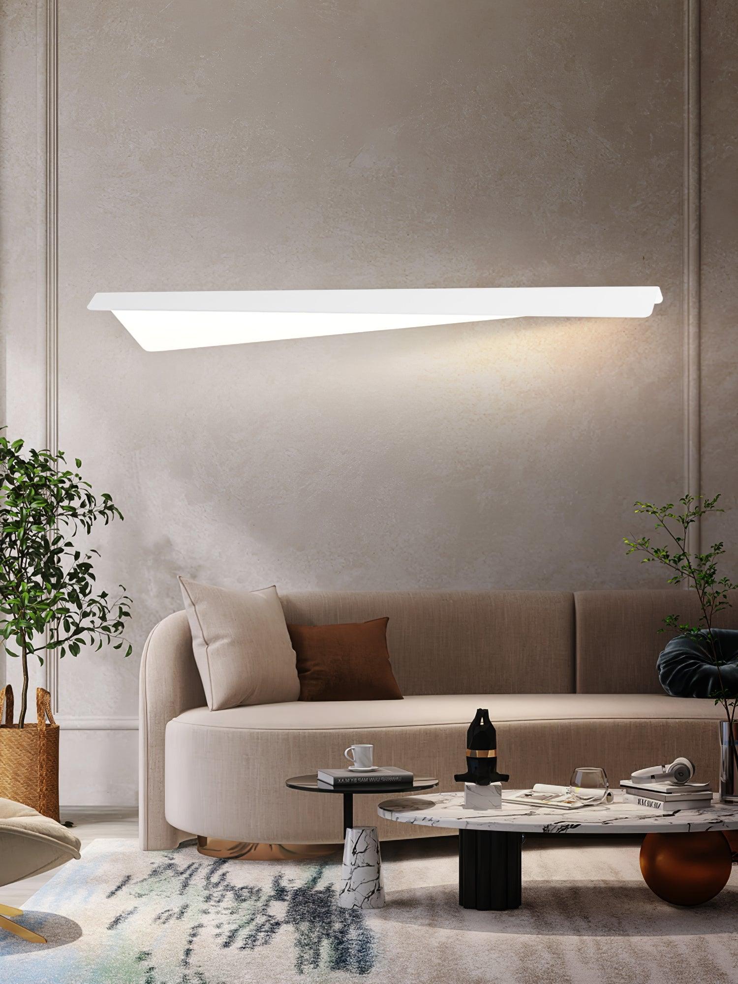 Modern Folding Line LED Wall Sconce Minimalist Linear White Aluminum Light