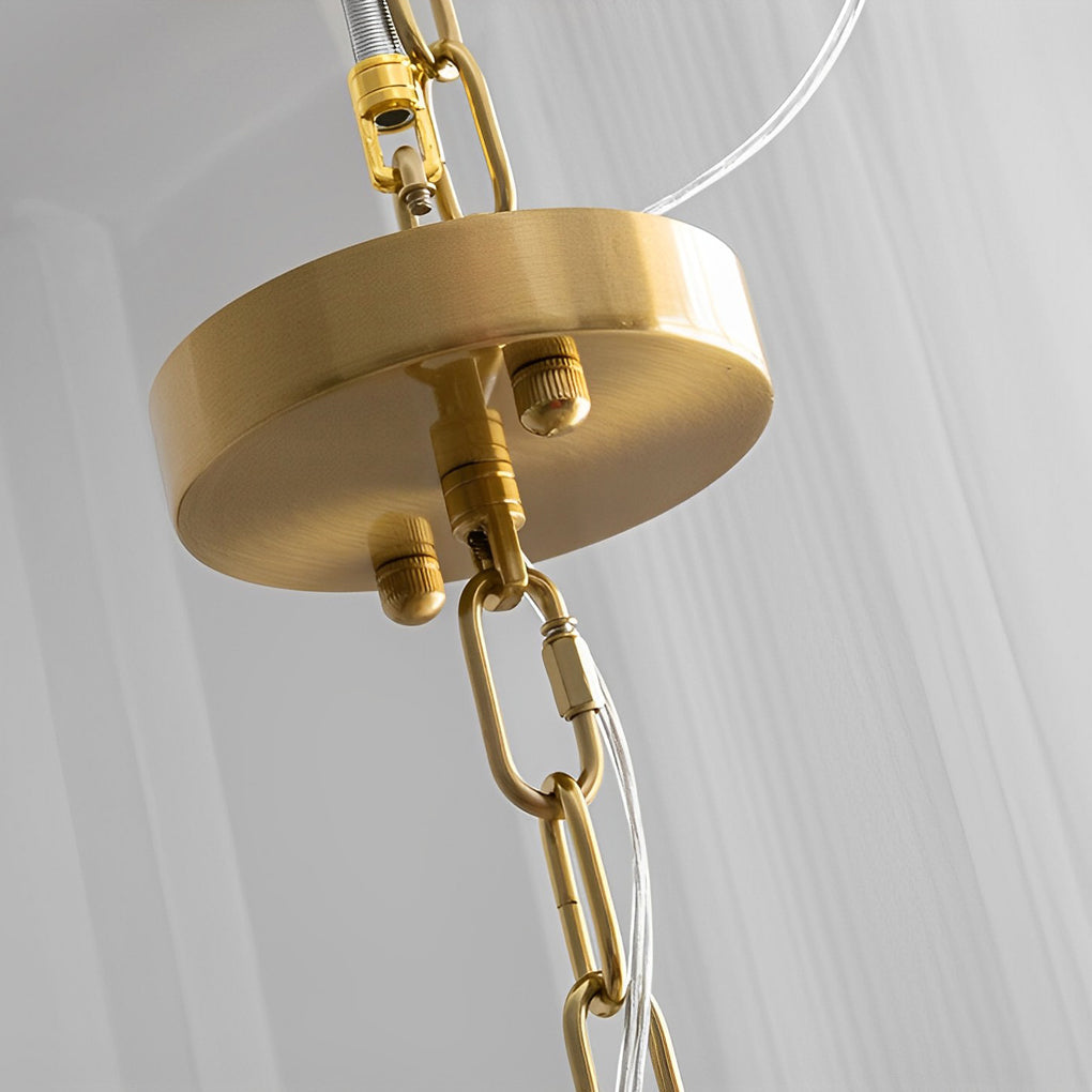 Modern French Glass Chandelier with Luxury Pearl Accents and Dimmable LED Lighting