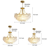 Modern French Glass Chandelier with Luxury Pearl Accents and Dimmable LED Lighting
