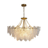 Modern French Glass Chandelier with Luxury Pearl Accents and Dimmable LED Lighting
