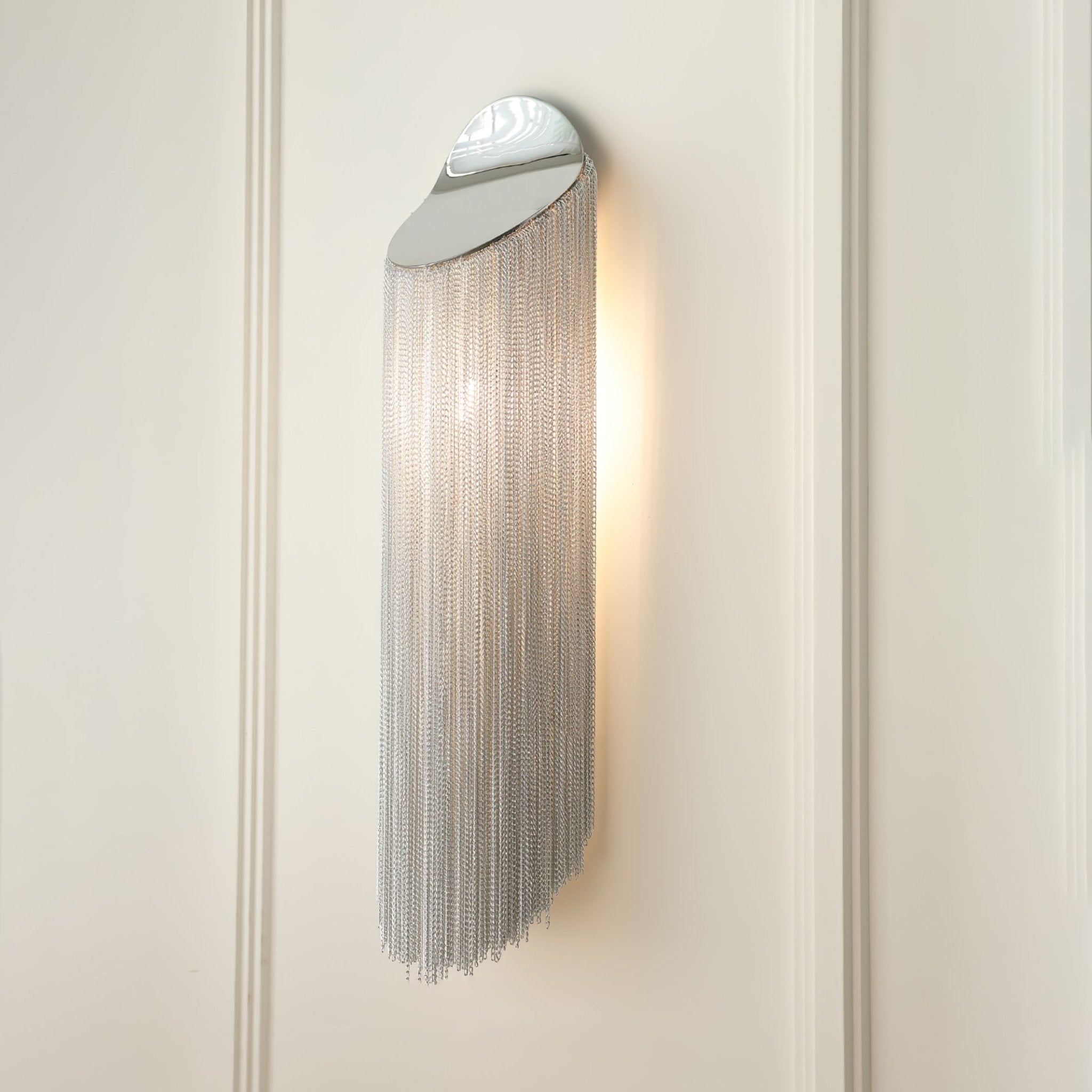 Modern Fringed Metal Wall Sconce Pair Gold and Chrome Indoor Lighting for Living Room