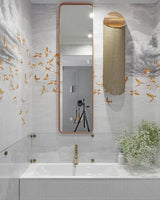 Modern Fringed Metal Wall Sconce Pair Gold and Chrome Indoor Lighting for Living Room