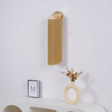 Modern Fringed Metal Wall Sconce Pair Gold and Chrome Indoor Lighting for Living Room