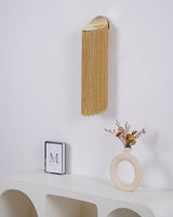 Modern Fringed Metal Wall Sconce Pair Gold and Chrome Indoor Lighting for Living Room