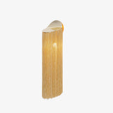 Modern Fringed Metal Wall Sconce Pair Gold and Chrome Indoor Lighting for Living Room