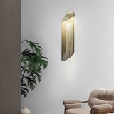 Modern Fringed Metal Wall Sconce Pair Gold and Chrome Indoor Lighting for Living Room