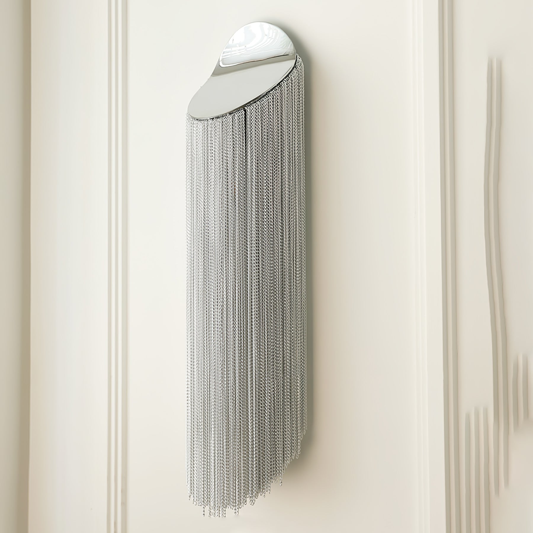 Modern Fringed Metal Wall Sconce Pair Gold and Chrome Indoor Lighting for Living Room