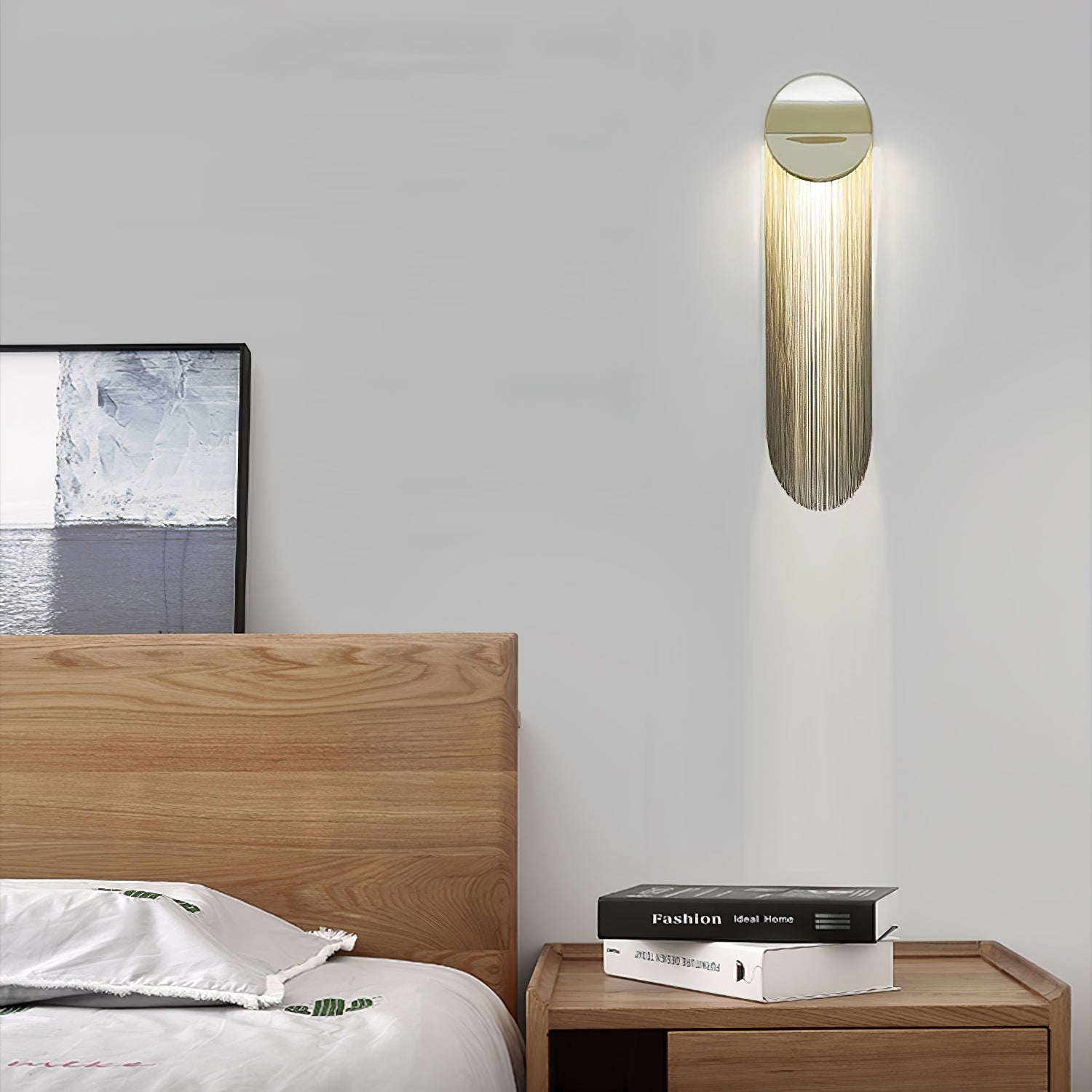 Modern Fringed Metal Wall Sconce Pair Gold and Chrome Indoor Lighting for Living Room
