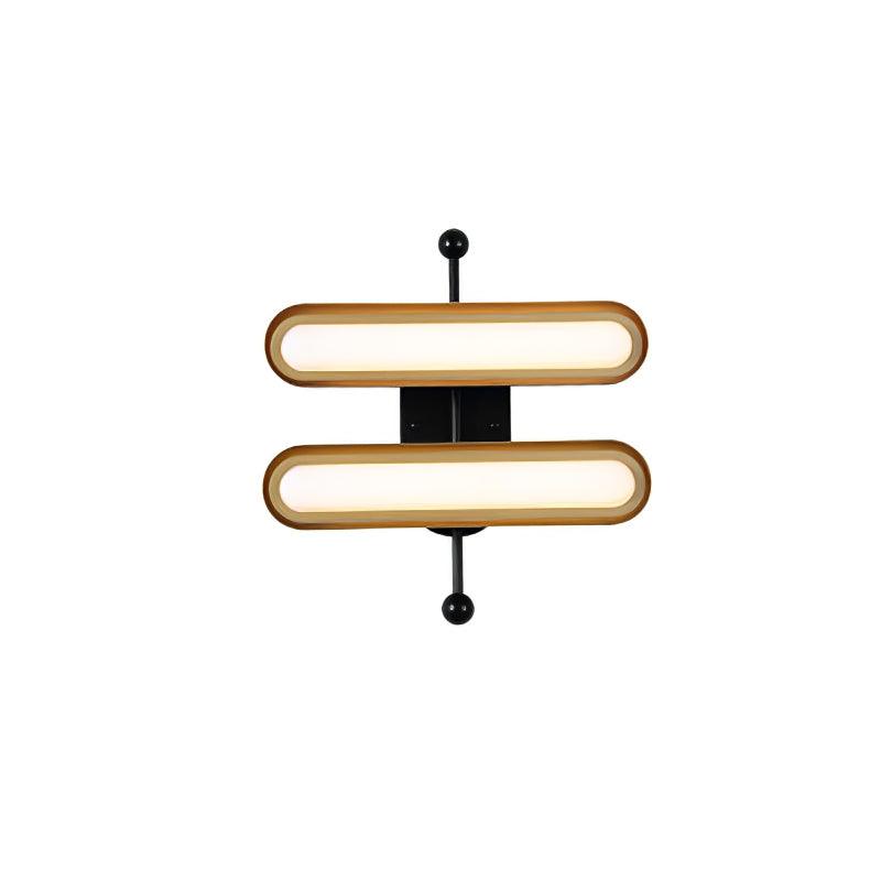 Modern Frosted Glass Capsule LED Wall Sconce and Ceiling Light Set of 2 in Metal Finish