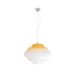 Modern Frosted Glass Cloud Pendant Lamp with Gradient Red Blue Yellow Accent