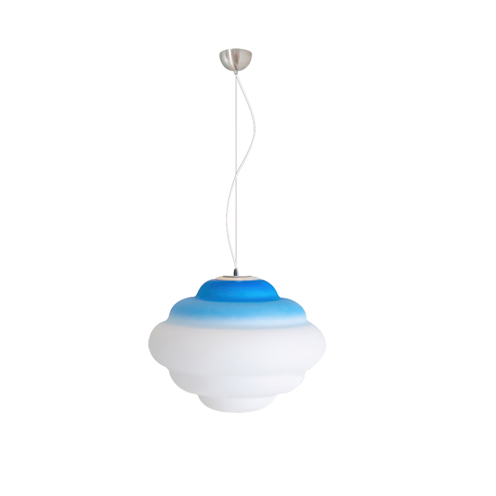 Modern Frosted Glass Cloud Pendant Lamp with Gradient Red Blue Yellow Accent