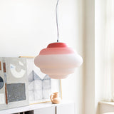 Modern Frosted Glass Cloud Pendant Lamp with Gradient Red Blue Yellow Accent