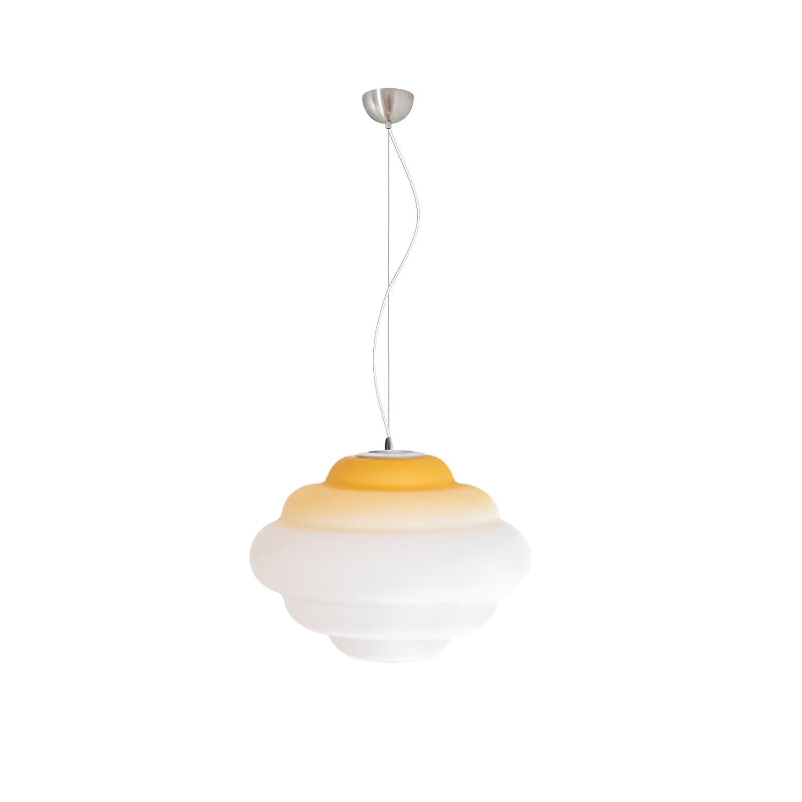 Modern Frosted Glass Cloud Pendant Lamp with Gradient Red Blue Yellow Accent