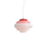 Modern Frosted Glass Cloud Pendant Lamp with Gradient Red Blue Yellow Accent