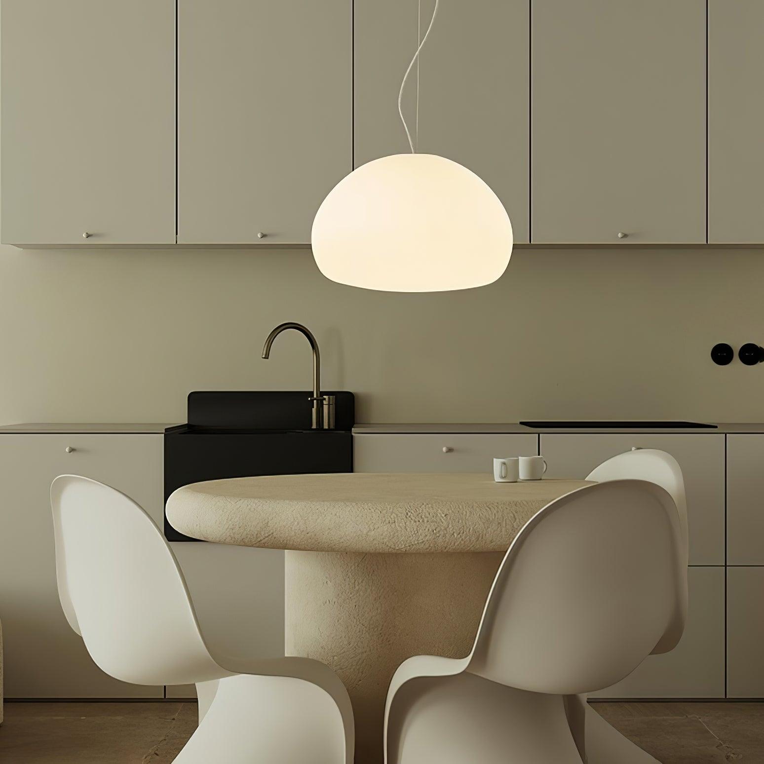 Modern Frosted Glass Drop Pendant Light Contemporary White Ceiling Hanging Fixture