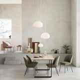 Modern Frosted Glass Drop Pendant Light Contemporary White Ceiling Hanging Fixture