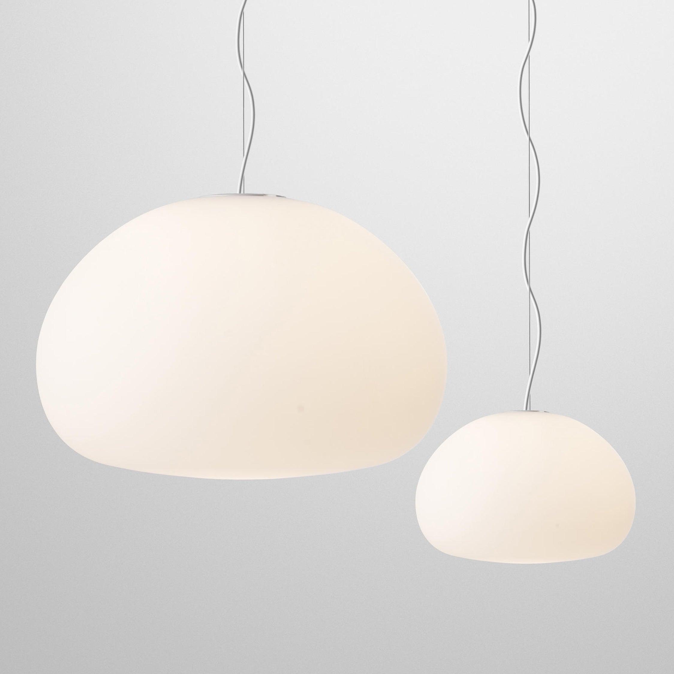 Modern Frosted Glass Drop Pendant Light Contemporary White Ceiling Hanging Fixture