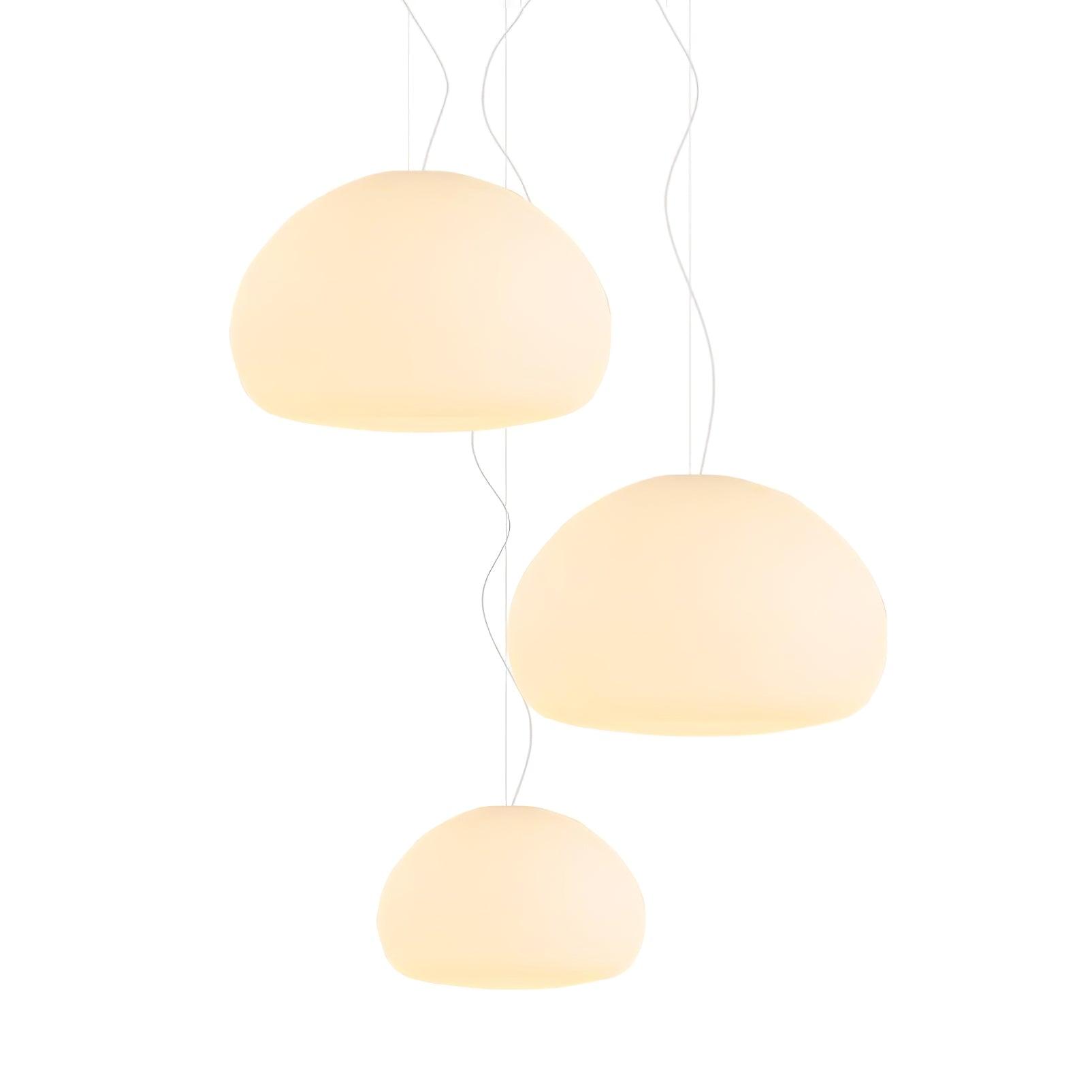 Modern Frosted Glass Drop Pendant Light Contemporary White Ceiling Hanging Fixture