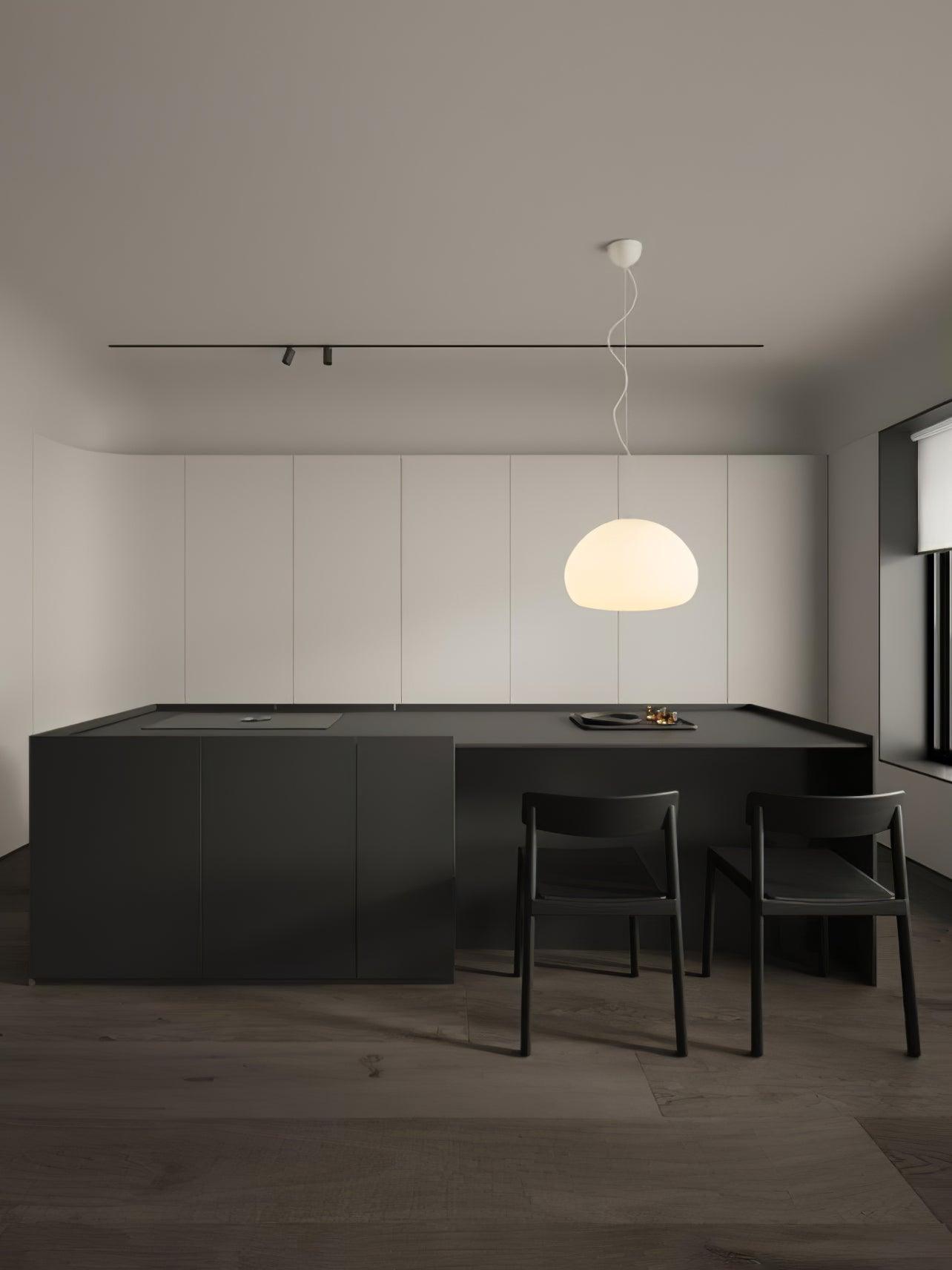 Modern Frosted Glass Drop Pendant Light Contemporary White Ceiling Hanging Fixture