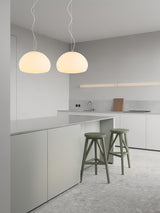 Modern Frosted Glass Drop Pendant Light Contemporary White Ceiling Hanging Fixture