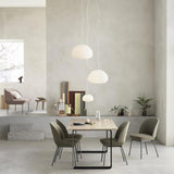 Modern Frosted Glass Drop Pendant Light Contemporary White Ceiling Hanging Fixture