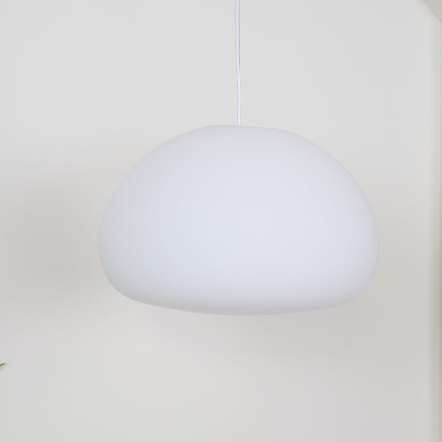 Modern Frosted Glass Drop Pendant Light Contemporary White Ceiling Hanging Fixture