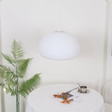 Modern Frosted Glass Drop Pendant Light Contemporary White Ceiling Hanging Fixture