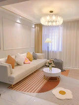 Modern Frosted Glass Feather Chandelier Multi Tier Gold Pendant Light for Living Room
