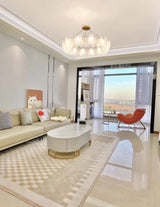 Modern Frosted Glass Feather Chandelier Multi Tier Gold Pendant Light for Living Room
