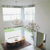 Modern Fruit Drop Chandelier Suspension Light Multi Bulb Mirror Polish Steel Ceiling Lamp for Living Room Dining