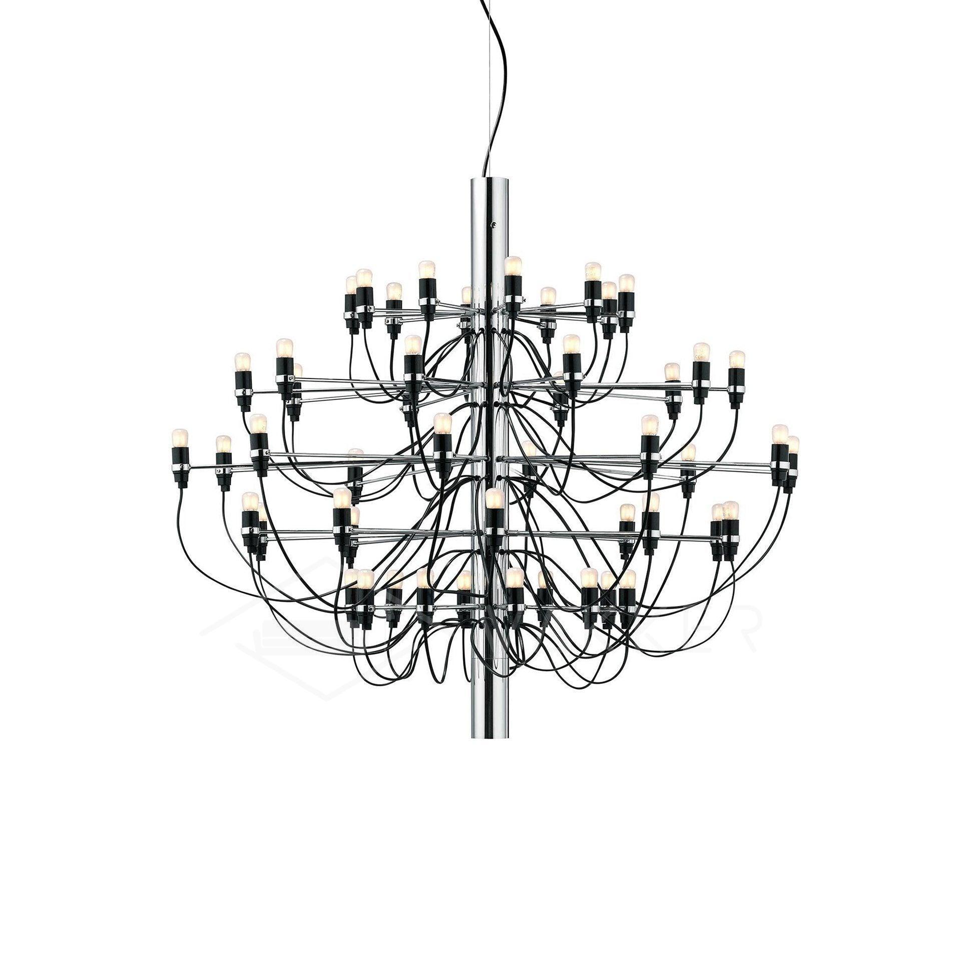 Modern Fruit Drop Chandelier Suspension Light Multi Bulb Mirror Polish Steel Ceiling Lamp for Living Room Dining