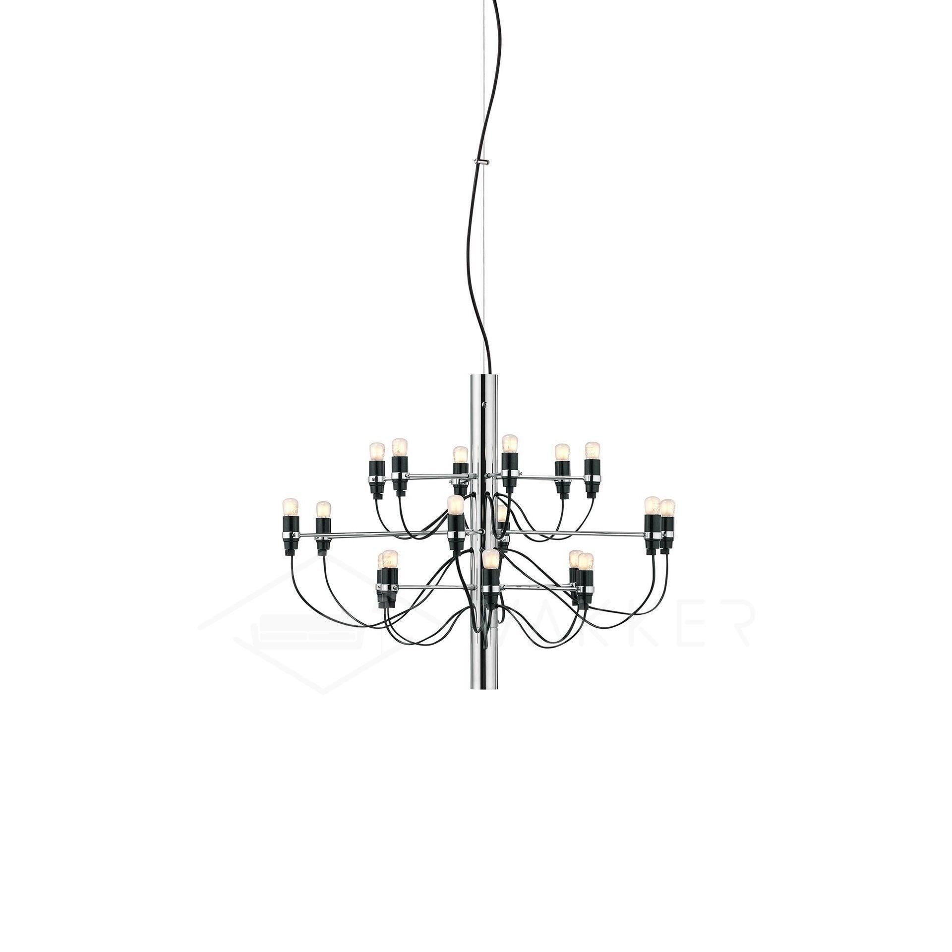Modern Fruit Drop Chandelier Suspension Light Multi Bulb Mirror Polish Steel Ceiling Lamp for Living Room Dining