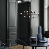 Modern Fruit Drop Chandelier Suspension Light Multi Bulb Mirror Polish Steel Ceiling Lamp for Living Room Dining