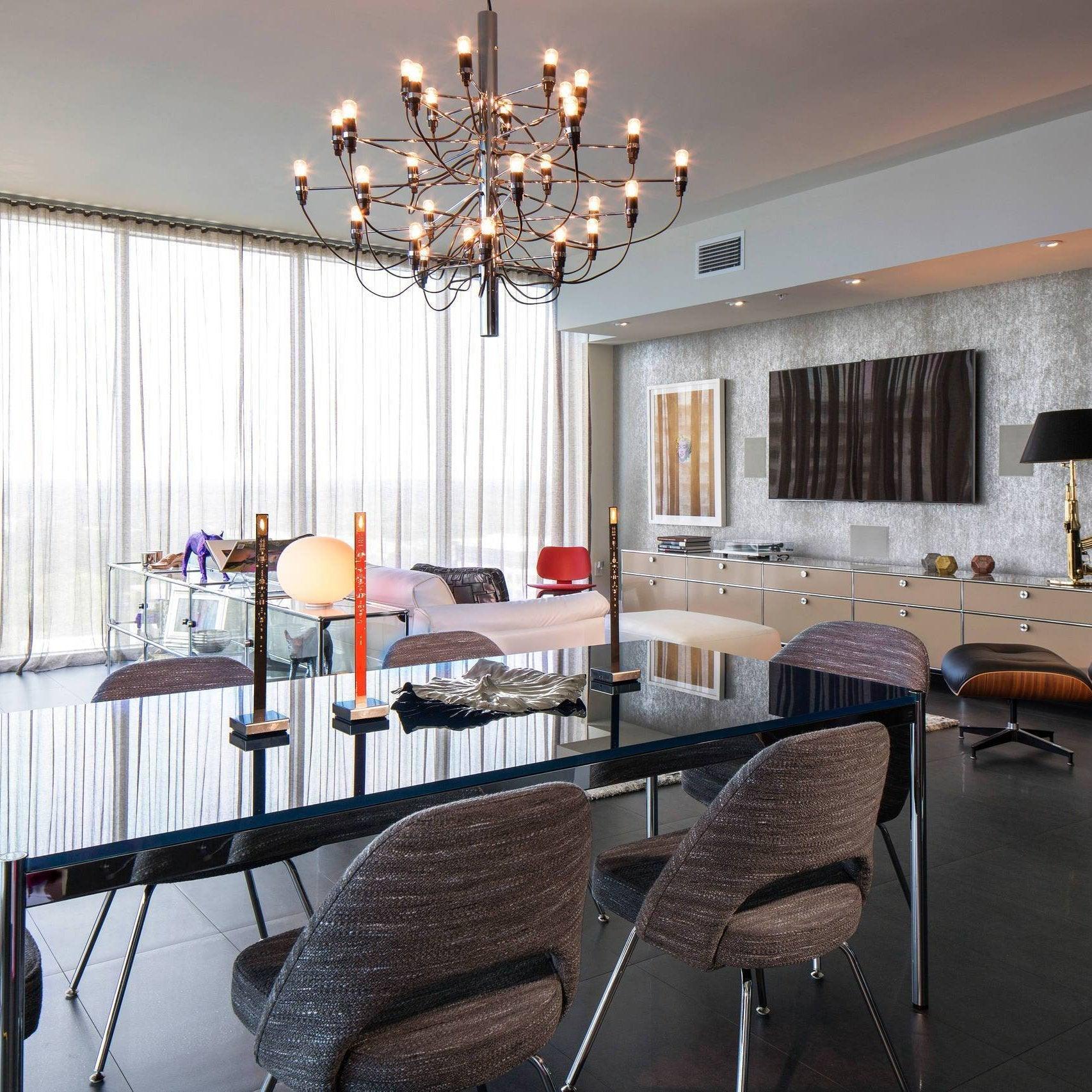 Modern Fruit Drop Chandelier Suspension Light Multi Bulb Mirror Polish Steel Ceiling Lamp for Living Room Dining