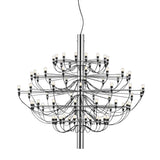 Modern Fruit Drop Chandelier Suspension Light Multi Bulb Mirror Polish Steel Ceiling Lamp for Living Room Dining