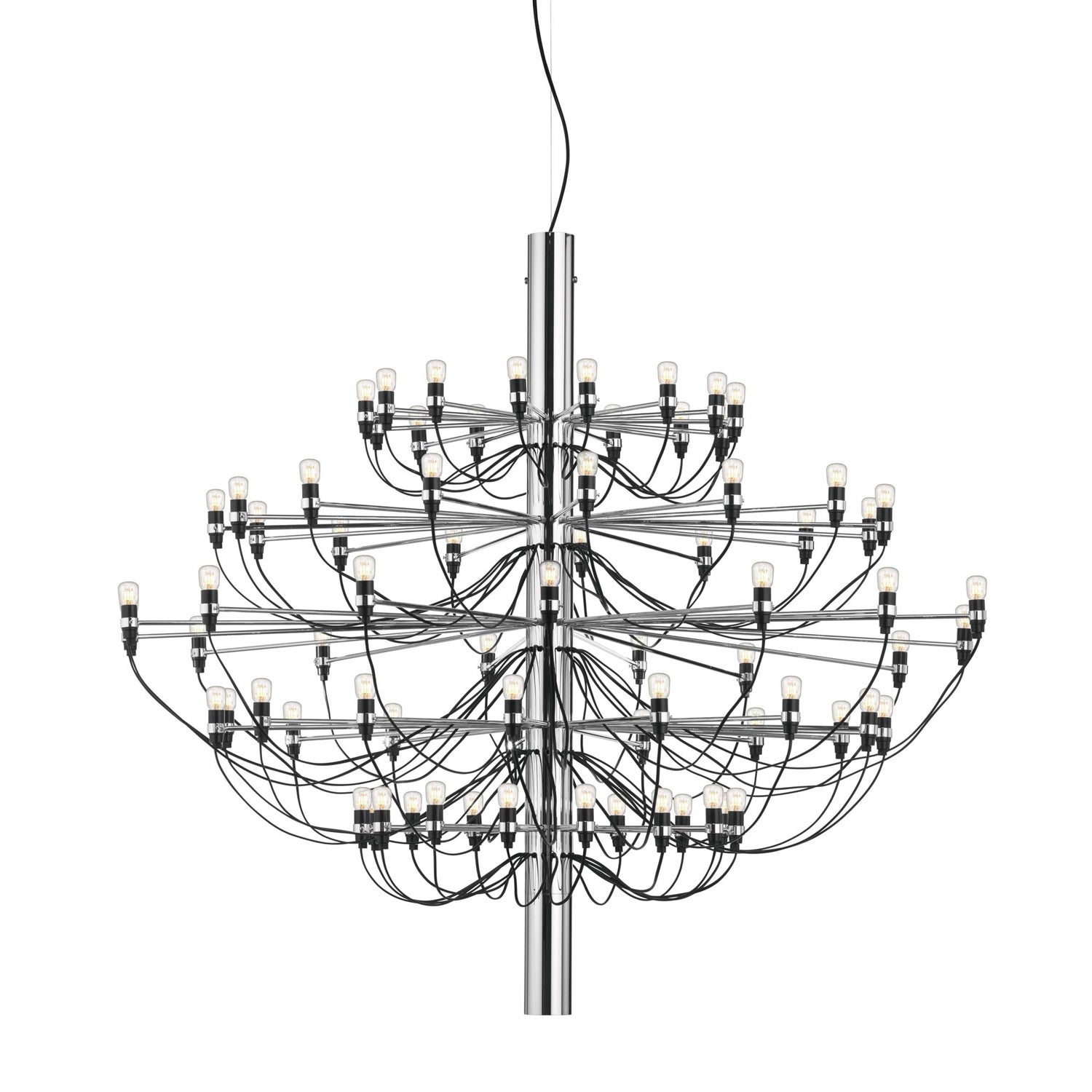 Modern Fruit Drop Chandelier Suspension Light Multi Bulb Mirror Polish Steel Ceiling Lamp for Living Room Dining
