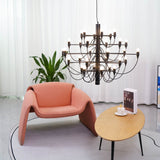 Modern Fruit Drop Chandelier Suspension Light Multi Bulb Mirror Polish Steel Ceiling Lamp for Living Room Dining