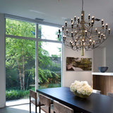 Modern Fruit Drop Chandelier Suspension Light Multi Bulb Mirror Polish Steel Ceiling Lamp for Living Room Dining