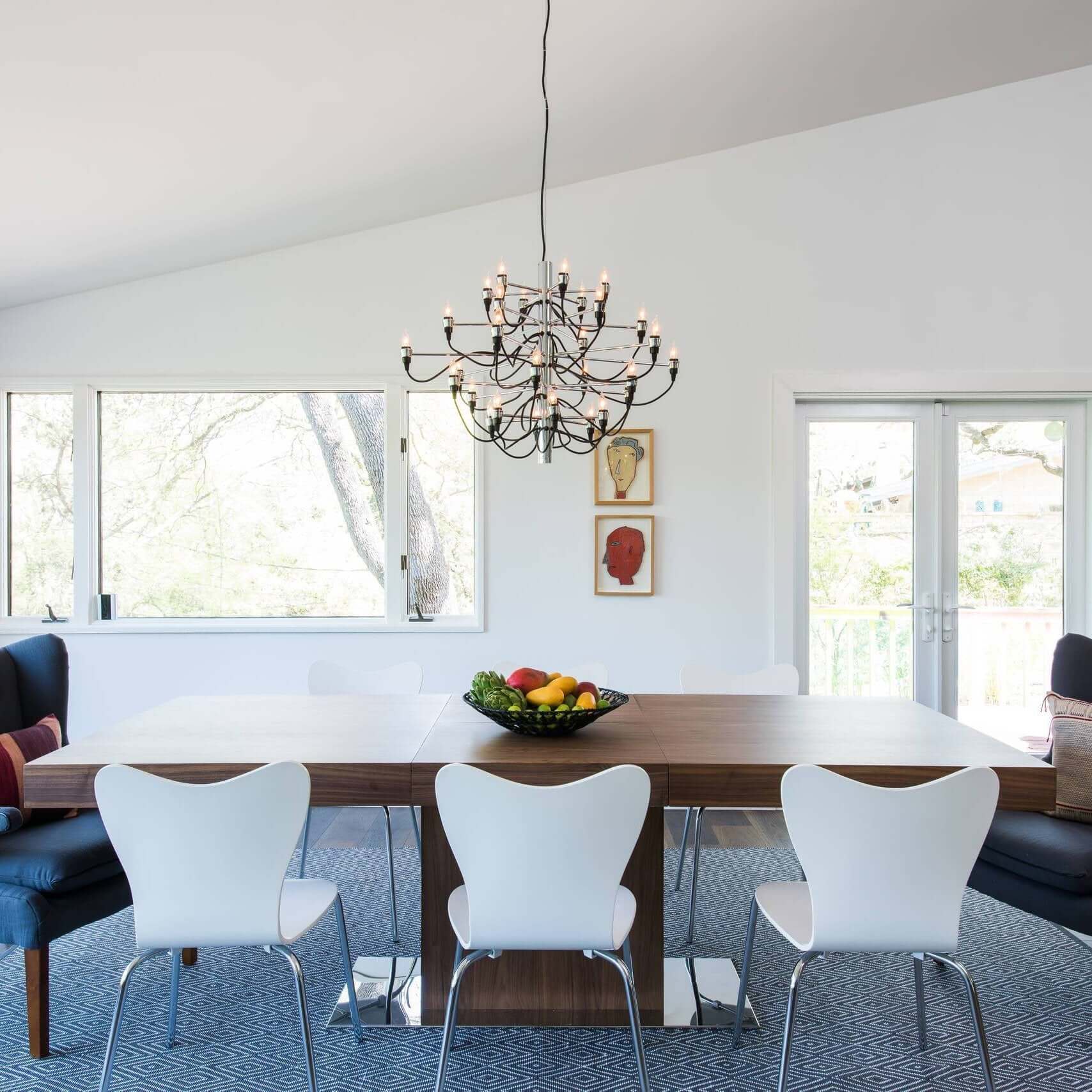 Modern Fruit Drop Chandelier Suspension Light Multi Bulb Mirror Polish Steel Ceiling Lamp for Living Room Dining
