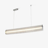 Modern Gand Cascading Acrylic LED Linear Chandelier Chrome Metal Ceiling Hanging Light Fixture