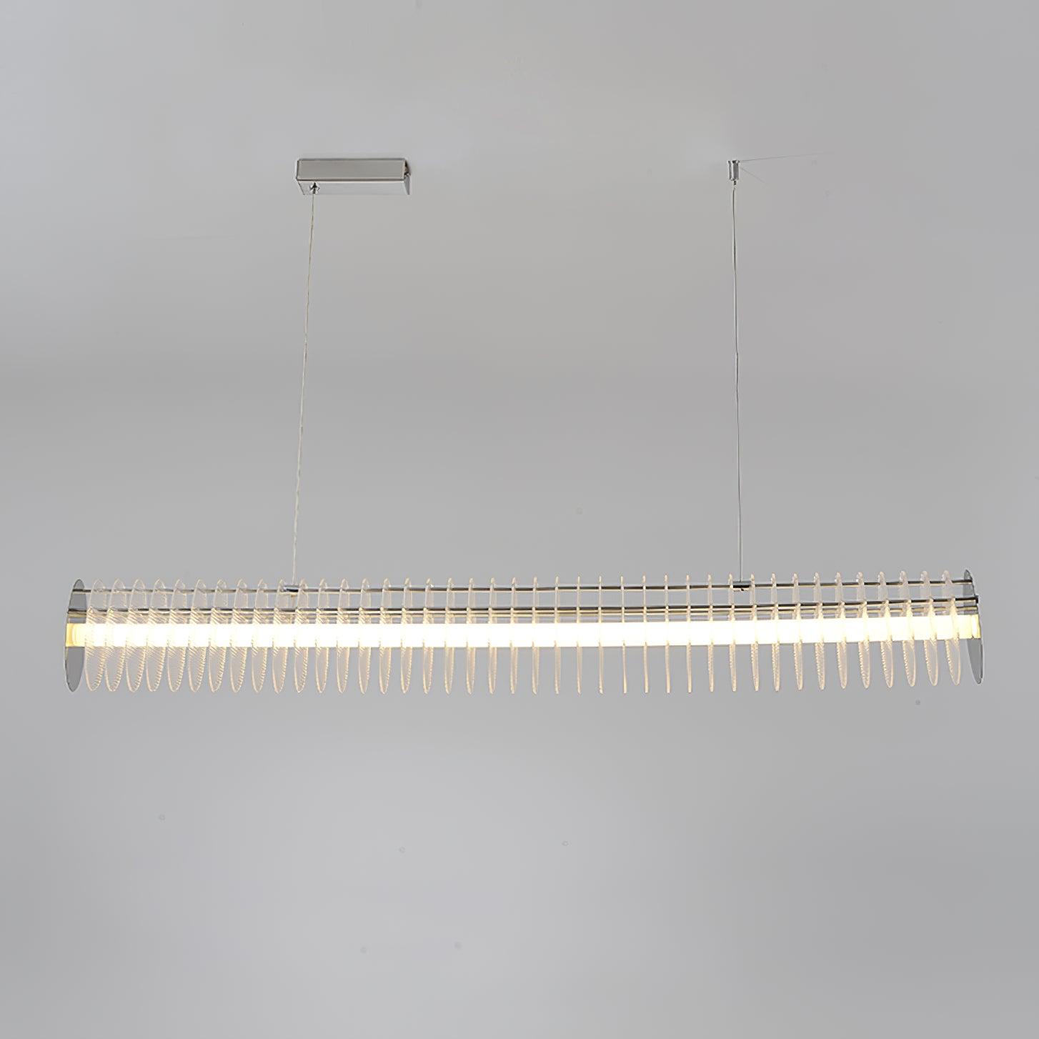 Modern Gand Cascading Acrylic LED Linear Chandelier Chrome Metal Ceiling Hanging Light Fixture