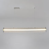 Modern Gand Cascading Acrylic LED Linear Chandelier Chrome Metal Ceiling Hanging Light Fixture